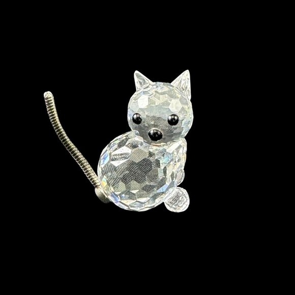 Swarovski Crystal Minis Cat Figurine Miniature Vintage 1980s Made in Austria - Picture 2 of 7